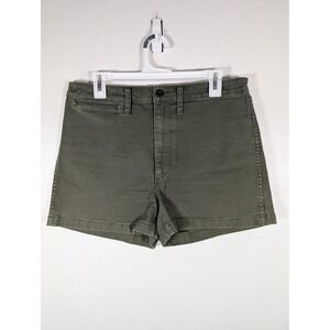 Madewell Shorts Womens 30 Green Chino High Rise Cotton Stretch Casual Wear